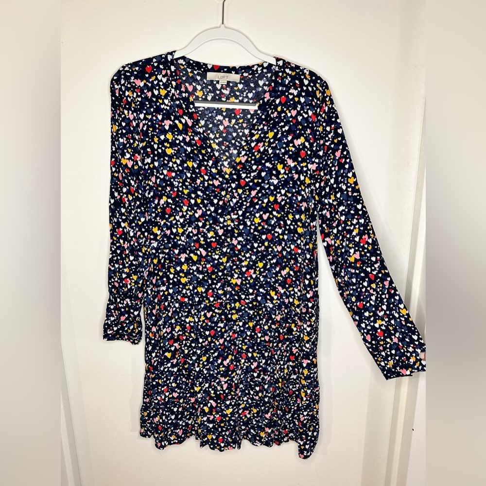 Loft - Petite Heart Button Down Dress (L)